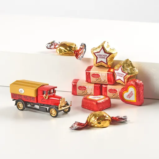 Nostalgické nákladní auto s marcipánem a nugátem