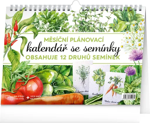 NOTIQUE Měsíční plánovací kalendář se semínky 2026, 30 x 21 cm