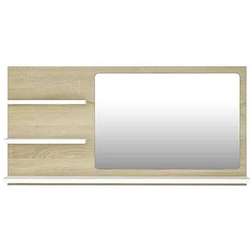 Koupelnové zrcadlo bílé dub sonoma 90x10,5x45 cm dřevotříska 805020 (805020)
