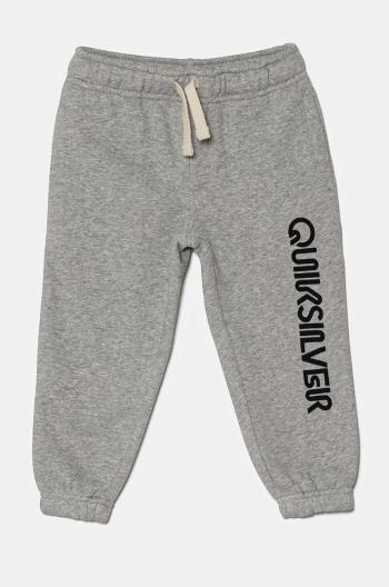 Tepláky Quiksilver GRAPHIC JOGGER šedá barva, s potiskem, AQKFB03012