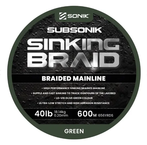 Sonik Šňůra Subsonik Sinking Braid 0,20mm 40lb 600m,Sonik Šňůra Subsonik Sinking Braid 0,20mm 40lb 600m