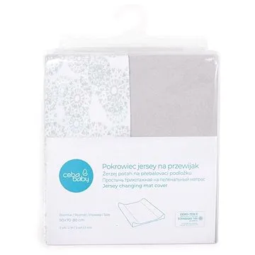 CEBA Potah na přebalovací podložku 50 × 70 – 80 cm 2 ks - Light Grey+Dandy (5907672330181)