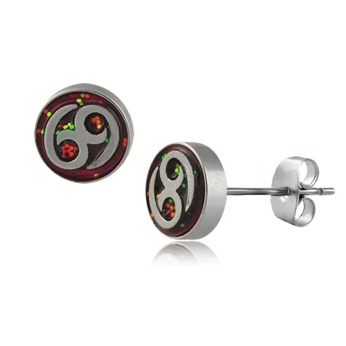 Kulaté ocelové náušnice  - znak 69