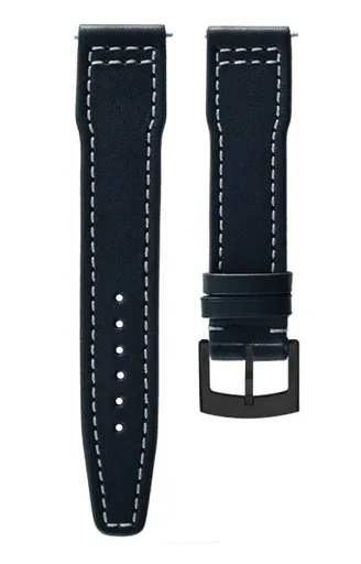 Kožený řemínek Biatec Marine | Modrý - 20 mm - Černá