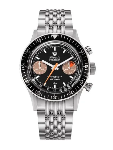 Nivada Grenchen Chronomaster White Orange Boy Inter. Bezel - Manual - Beads of Rice