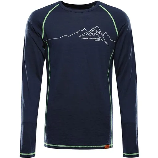 ALPINE PRO MEREN Pánské merino triko, tmavě modrá, velikost