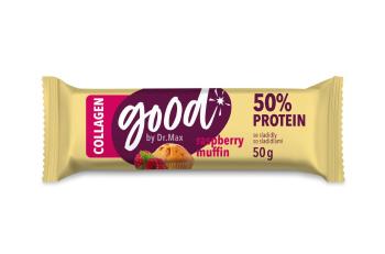 Dr. Max Protein Bar 50% Raspberry Muffin Collagen proteinová tyčinka 50 g