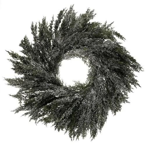 Umělý věnec z Túje, pr. 70 cm, ojíněný