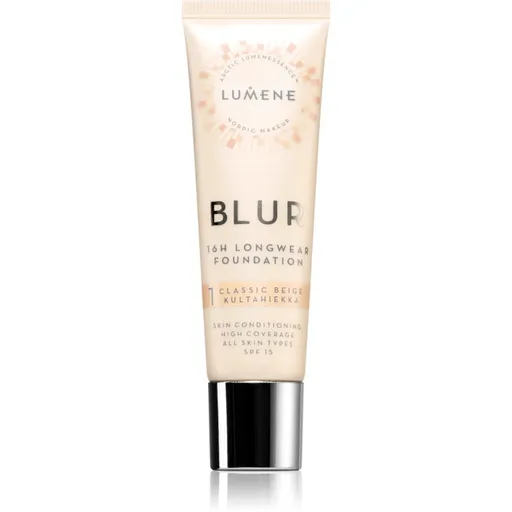 Lumene Blur 16h Longwear dlouhotrvající make-up SPF 15 odstín 1 Classic Beige (Warm) 30 ml
