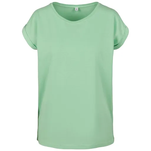 Build Your Brand Volné dámské tričko s ohrnutými rukávy - Neo mint | XL