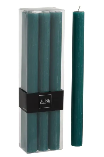Box 6 ks stolních tmavě zelených svíček - Ø 2*23 cm / 13 hod. J-Line by Jolipa
