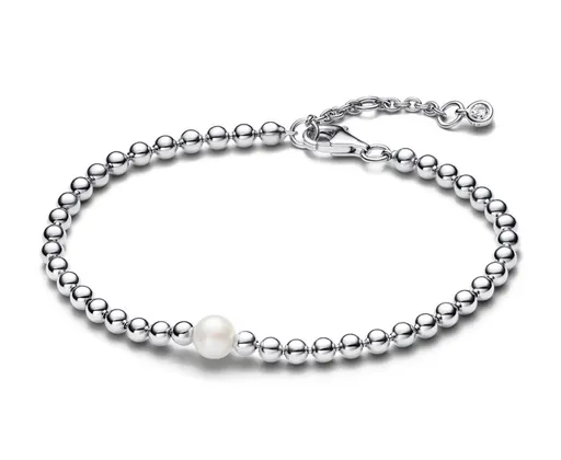 Pandora Stříbrný korálkový náramek Perla Timeless 593173C01 18 cm