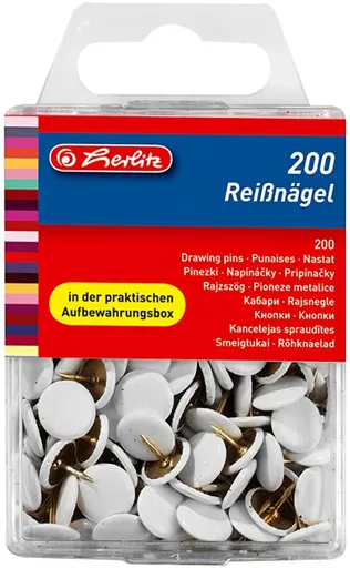 Herlitz - Napínáčky 200 ks, bílé