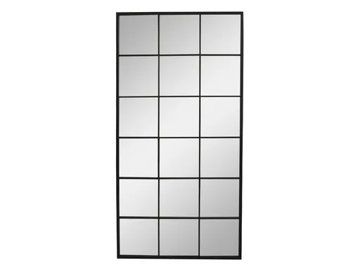 Černé antik kovové nástěnné zrcadlo Industrial - 90*2,5*180 cm Chic Antique