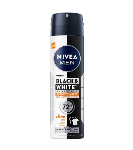 Nivea Men Black & White Invisible Ultimate antiperspirant ve spreji 150 ml