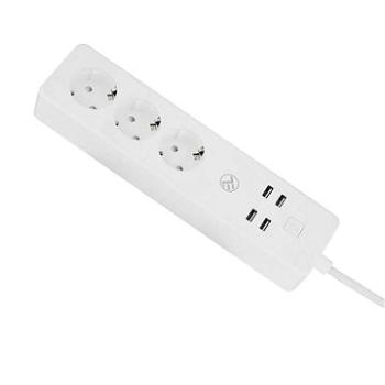 Tellur WiFi Smart Power Strip, 3x zásuvka, 4x USB 4A, 2200W, 10A, 1.8m, bílá (TLL331031)