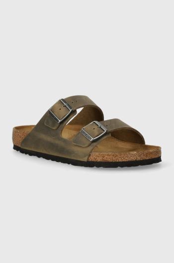 Nubukové pantofle Birkenstock Arizona zelená barva, 1027022