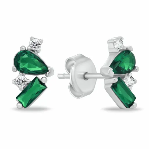 Brilio Silver Slušivé stříbrné náušnice se zirkony EA1170WG