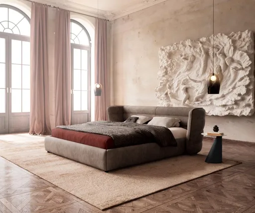 Čalouněná postel Simea 180x200 cm mikrovlákno taupe vintage