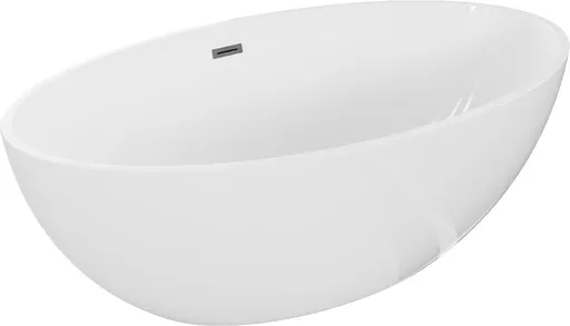 MEXEN/S Nike volně stojící vana 175 x 100, bílá, sifon a přepad grafit kartáčovaná 54071751000-66