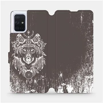 Flipové pouzdro na mobil Samsung Galaxy A71 - V064P Vlk a lapač snů (5903516147526)