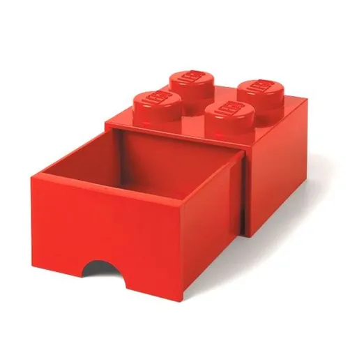 LEGO® úložný box 4 s šuplíkem - Červená