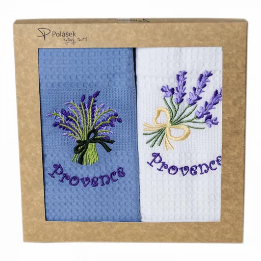 Polášek Vyšívaná vaflová utěrka s motivem - 2 ks - Provence č. 11