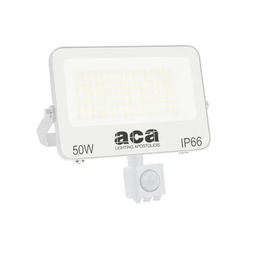 ACA Lighting LED SMD bílý reflektor s pohybovým čidlem  50W 3CCT 5000lm 185-260V Ra80 IP66 N50CCTWS