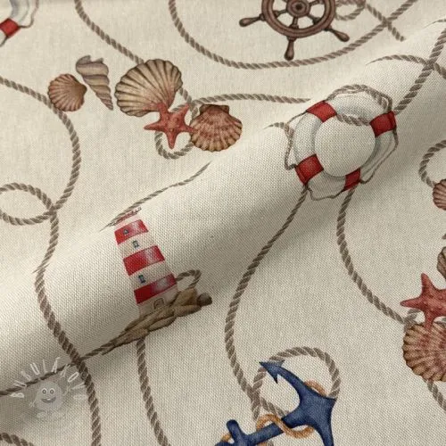 Dekorační látka Linenlook Maritime Rope Mix digital print