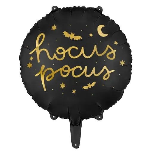 PartyDeco Fóliový balón - Hocus Pocus černý 45 cm