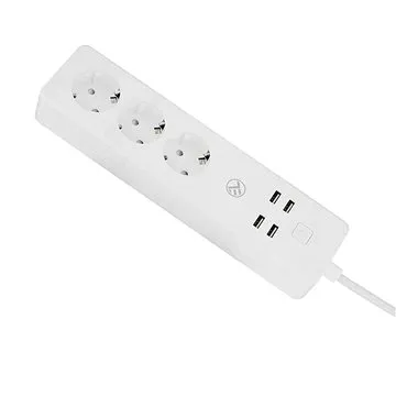 Tellur WiFi Smart Power Strip, 3x zásuvka, 4x USB 4A, 2200W, 10A, 1.8m, bílá (TLL331031)