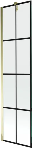 MEXEN/S Next vanová zástěna FIX 50 x 150, černá dekor, zlatá 895-050-000-00-77-50