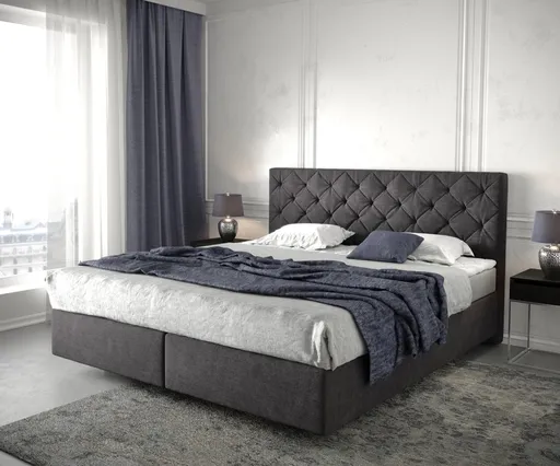 Boxspring postel Dream-Great 180x200 cm černá s matrací