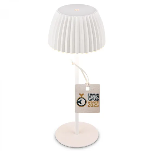 BRILONER Nabíjecí stolní lampa Riffle - 36,5 cm, 2W, 200lm, IP44, bezdrátová, LED, stmívatelná, dotykový vypínač, bílé 7553016