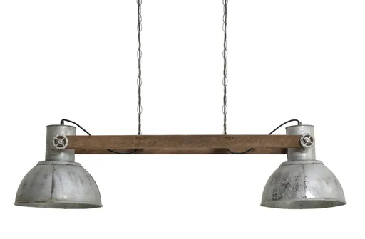 Závěsné světlo Elay 2 lampy stříbrná vintage - 110*30*30 cm Light & Living