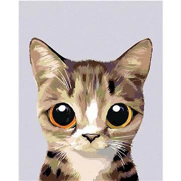 Diamondi - Diamantové malování - OKATÁ MOUROVATÁ KOČIČKA, 40x50 cm, Vypnuté plátno na rám (602069B)