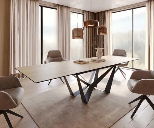 Jídelní stůl Edge 200-300x100 keramika Laminam® Sabbia v barvě