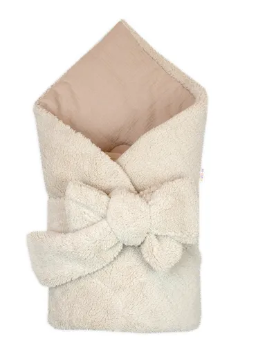 Baby Nellys Luxusní oboustranná zavinovačka 3v1 se stuhou, béžová