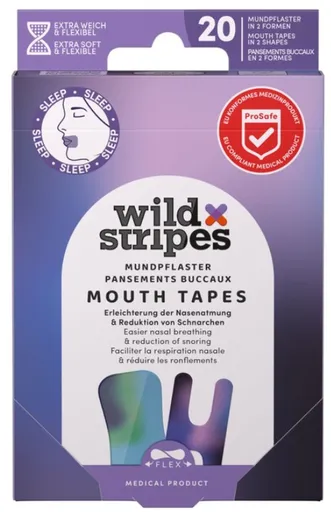 Wild Stripes Náplasti na ústa pro podporu nosního dýchání během noci Sunset (Mouth Patches) 20 ks