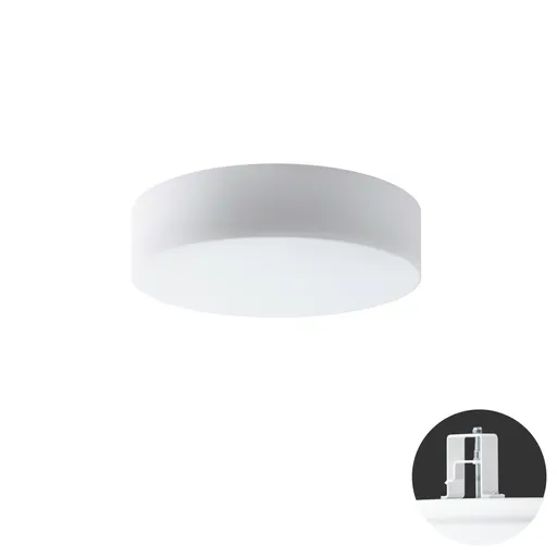 OSMONT ERI67635 ERIS V3 stropní/nástěnné skleněné polovestavné svítidlo bílá IP44 4000 K 24W LED HF