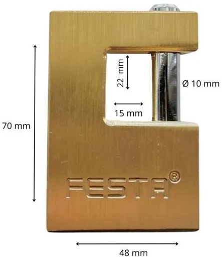 Zámek visací mosazný, 70 mm (123275)