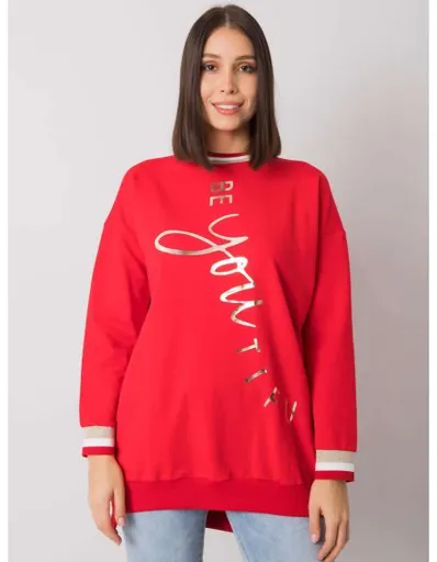 Dámská tunika s nápisem bavlněná plus size JAMELLIA červená