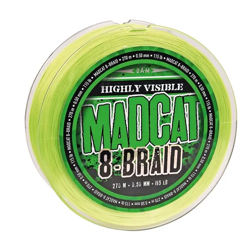 Madcat splétaná šňůra 8- braid - průměr 0,50 mm / nosnost 52,2 kg / návin 270 m / barva zelená