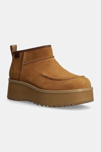 Semišové boty UGG Cityfunc Ultra Mini hnědá barva, na platformě, 1158193-CHE