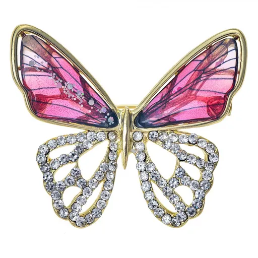 Barevná kovová brož s motýlkem Clayre & Eef