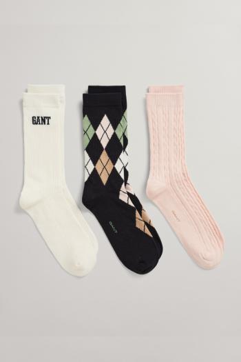 PONOŽKY GANT D1. SOCKS 3-PACK SILVER PEONY