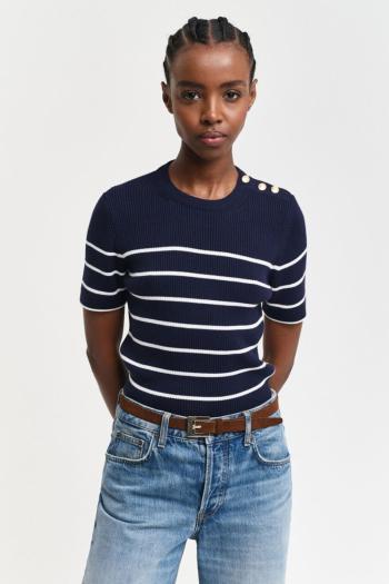 SVETR GANT RIBBED BRETON C-NECK EVENING BLUE