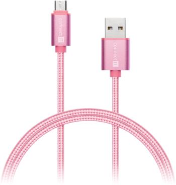 Adatkábel CONNECT IT Wirez Premium Metallic micro USB 1m rose