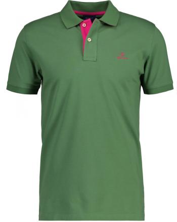 POLOKOŠILE GANT CONTRAST COLLAR PIQUE SS RUGGER LEAF GREEN