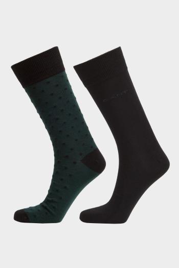 PONOŽKY GANT DOT AND SOLID SOCKS 2-PACK TARTAN GREEN